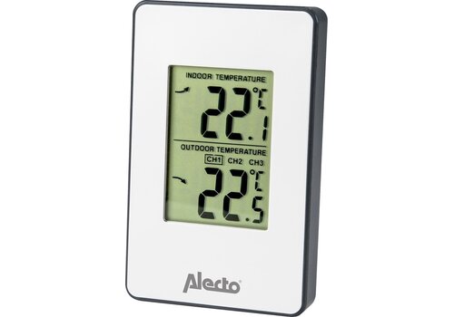 Alecto WS-1050 Weerstation met draadloze buitensensor, wit   Alecto WS-1050 Weerstation met draadloze buitensensor, wit