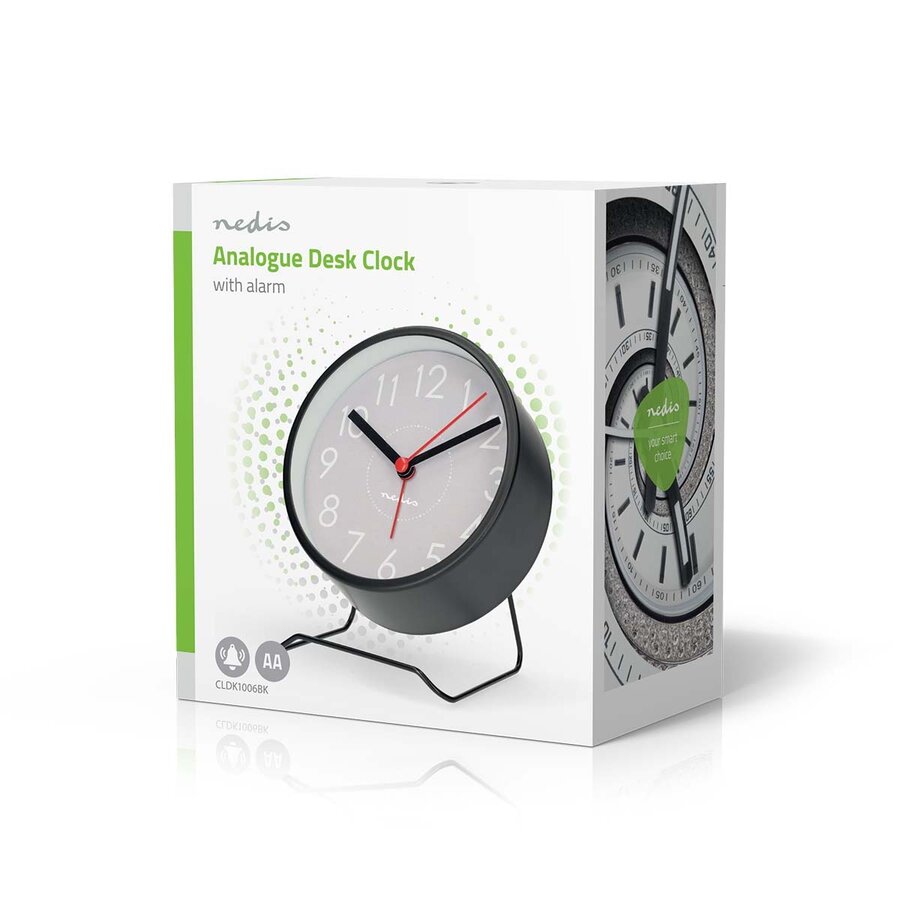 CLDK1006BK Analoge Bureau-Wekker Snoozefunctie Stil uurwerk Zwart-7