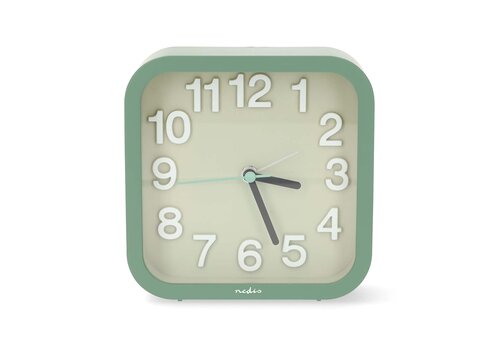 Nedis CLDK1004GN Analoge Bureau-Wekker Snoozefunctie Stil uurwerk Groen   Nedis CLDK1004GN Analoge Bureau-Wekker Snoozefunctie Stil uurwerk Groen