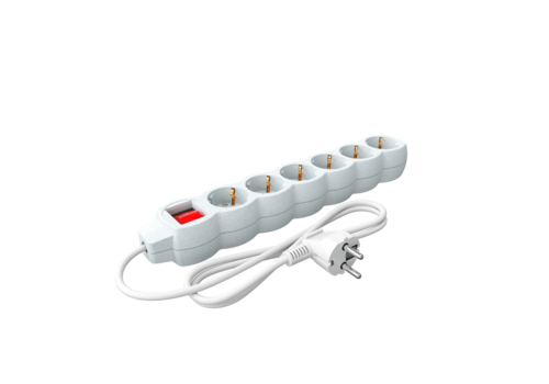  Calex Tafelcontactdoos 6 Voudig met Schakelaar Wit 