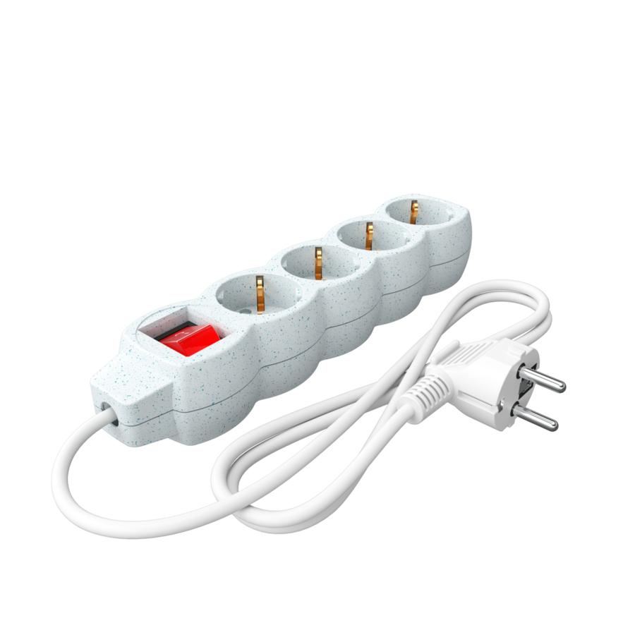 Tafelcontactdoos 4 Voudig met Schakelaar Wit-1