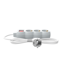 thumb-Tafelcontactdoos 3 Voudig met Schakelaar Wit-3