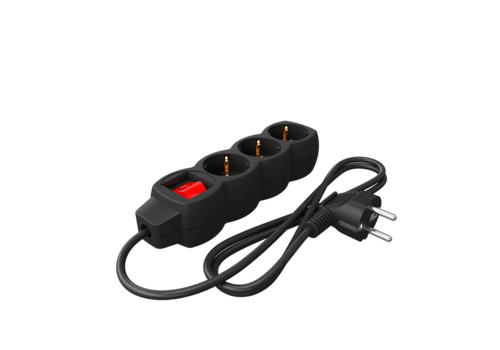  Calex Tafelcontactdoos 3 Voudig met Schakelaar Zwart 