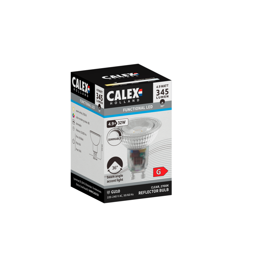 Reflector GU10 SMD 4.9W 345LM 2700K 220-240V Dimbaar-1