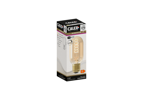  Calex Buis T45 Goud Flex Filament 220-240V 5.5W 470lm 2100K E27 Dimbaar met LED dimmer 