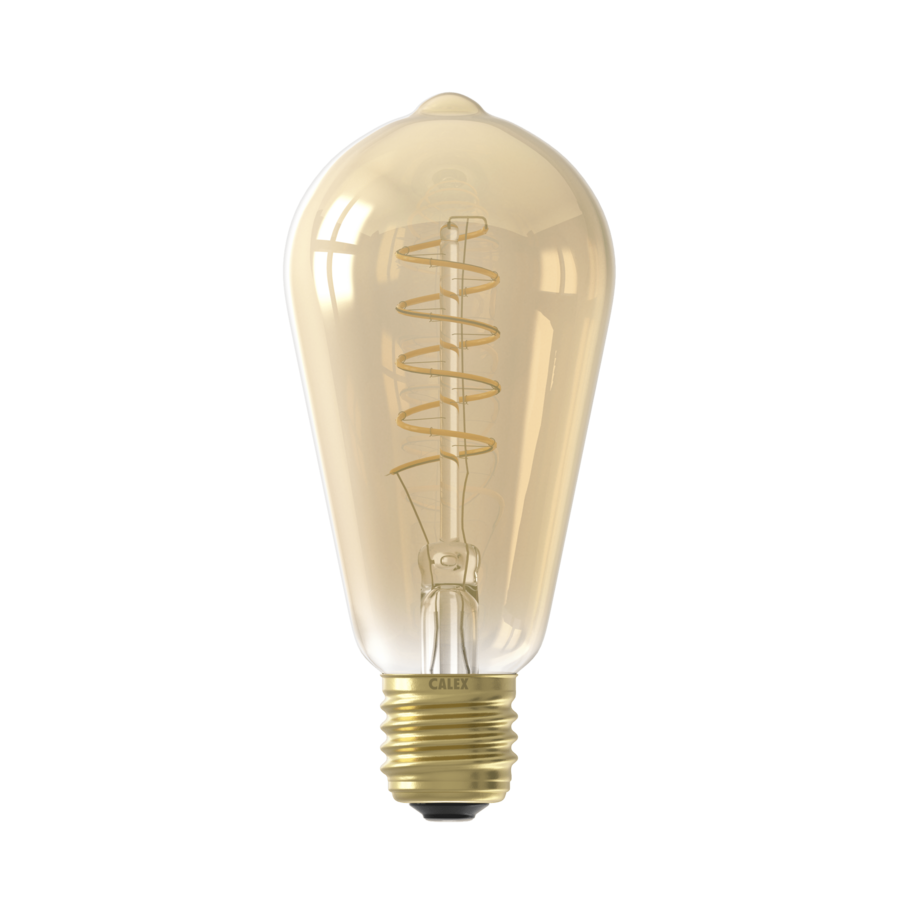 Rustiek ST64 Goud Flex Filament 220-240V 5.5W 470lm 2100K E27 Dimbaar met LED dimmer-3