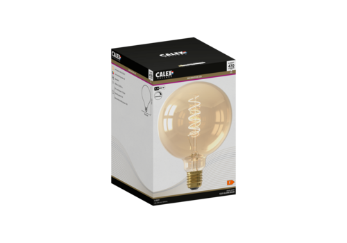  Calex Globe G125 Goud Flex Filament 220-240V 5.5W 470lm 2100K E27 Dimbaar met LED dimmer 