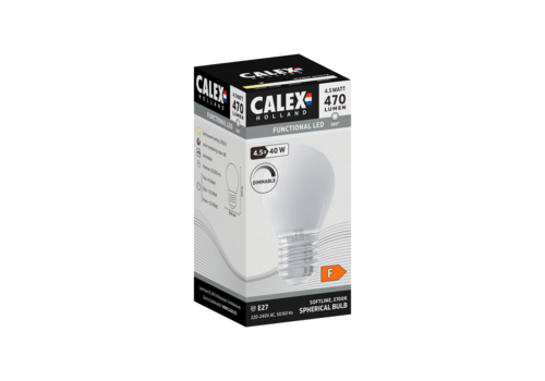  Calex Kogel P45 Softline Straight filament 220-240V 4.5W 470lm 2700K E27 Dimbaar met LED dimmer 