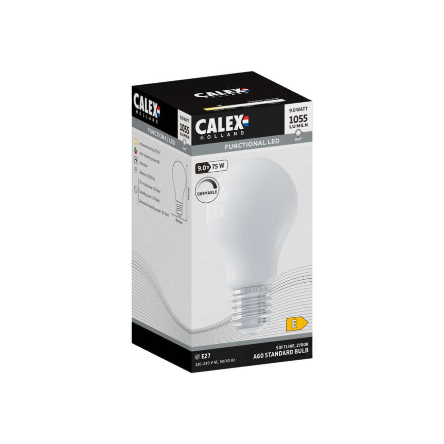 Standaard A60 Softline Straight filament 220-240V 9W 1055lm 2700K E27 Dimbaar met LED dimmer-1