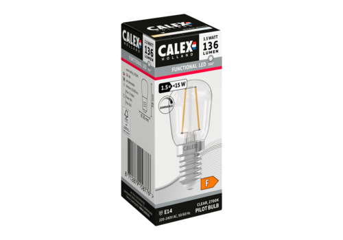  Calex Buis T26x58 Helder Straight filament 220-240V 1.5W 136lm 2700K E14 Dimbaar met LED dimmer 