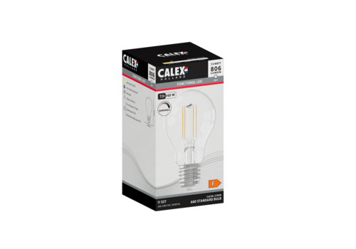  Calex Standaard A60 Helder Straight filament 220-240V 7.5W 806lm 2700K E27 Dimbaar met LED dimmer 