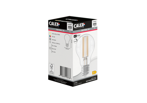  Calex Standaard A60 Helder Straight filament 220-240V 8W 1055lm 2700K E27 Dimbaar met LED dimmer 