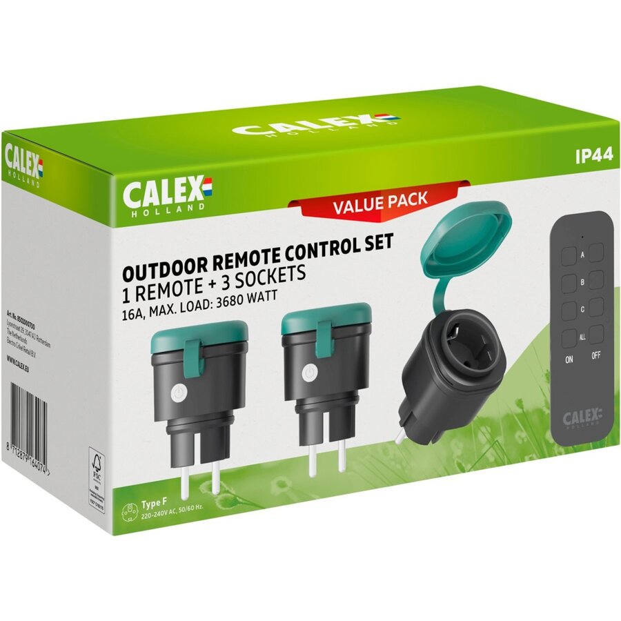 Outdoor Remote Control Set 1 remote + 3 sockets 16A,3680W-1