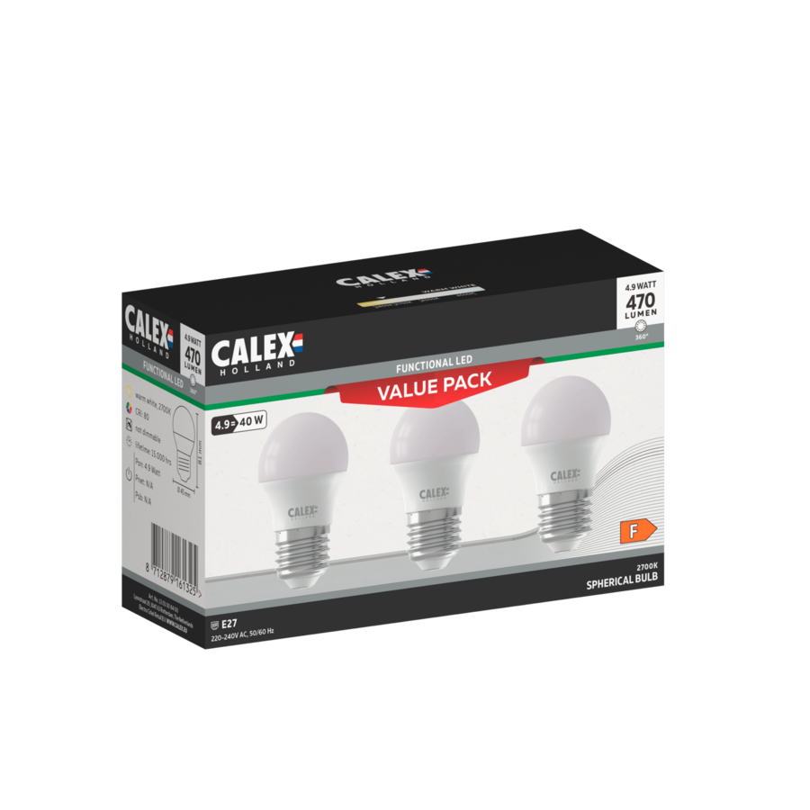 Kogel P45 SMD 220-240V 4.9W 470lm 2700K E27 niet dimbaar 3PACK-1