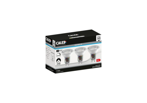  Calex Reflector GU10 SMD 3-Pack 4.9W 345LM 2700K 220-240V Dimbaar 