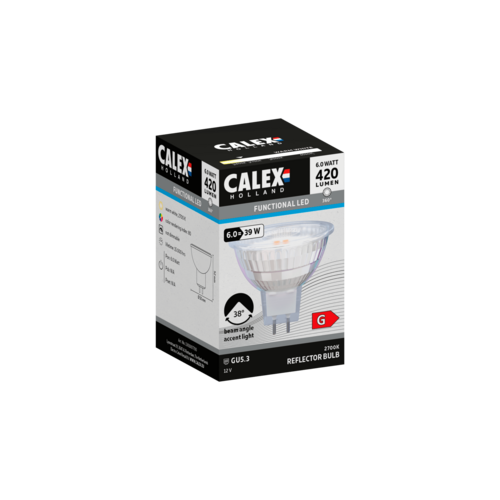  Calex Reflector MR16 SMD 12V 6W 420lm 2700K GU5.3 niet dimbaar 