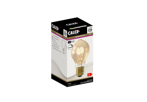  Calex Standaard A60DR Goud Flex Filament 220-240V 3.8W 250lm 2100K E27 Dimbaar met LED dimmer 
