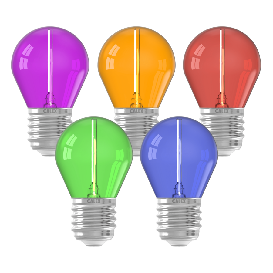 Party LED Globe G45 set 220-240V 0,5W 1W  E27 5 kleuren (blue, purple, green, orange, red)-2