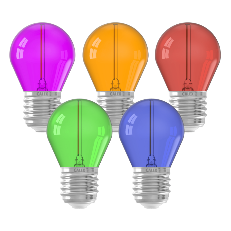 Party LED Globe G45 set 220-240V 0,5W 1W  E27 5 kleuren (blue, purple, green, orange, red)-3