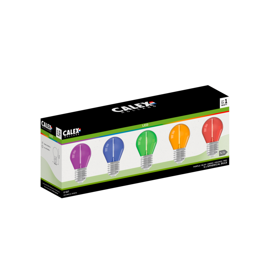 Party LED Globe G45 set 220-240V 0,5W 1W  E27 5 kleuren (blue, purple, green, orange, red)-1