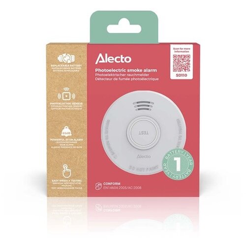  Alecto SD110 (vervangt SA20) Rookmelder met 1 jaar batterij ( 