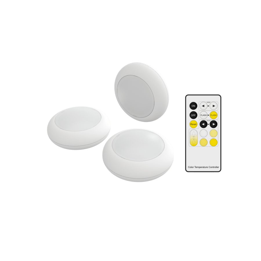 Pucklights inclusief afstandsbediening - 3 set-3