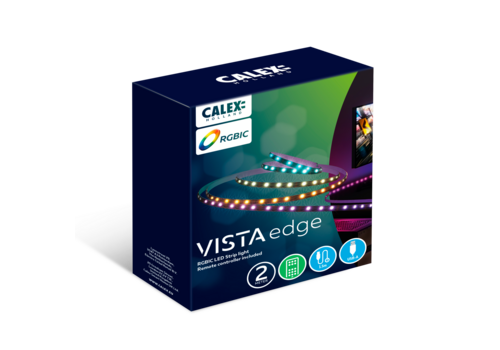  Calex LED strip RGBIC 2mtr, inclusief afstandsbediening, USB 