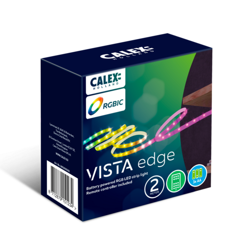  Calex LED strip RGBIC 2mtr, inclusief afstandsbediening, batterij (excl. 3*AA ) 