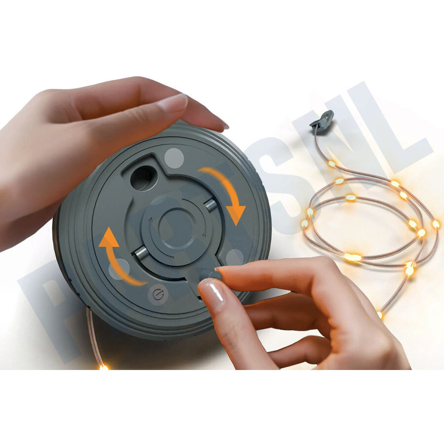 Outdoor Battery Rechargeable Stringlight SMD 3.7W 150LM RGB+2700K Grijs-3