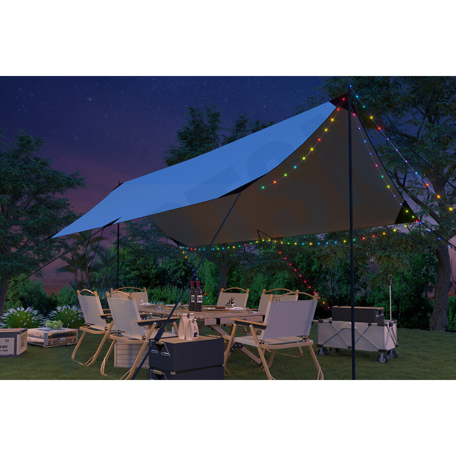 Outdoor Battery Rechargeable Stringlight SMD 3.7W 150LM RGB+2700K Grijs-4