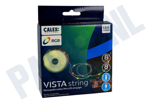  Calex Outdoor Battery Rechargeable Stringlight SMD 3.7W 150LM RGB+2700K Grijs 