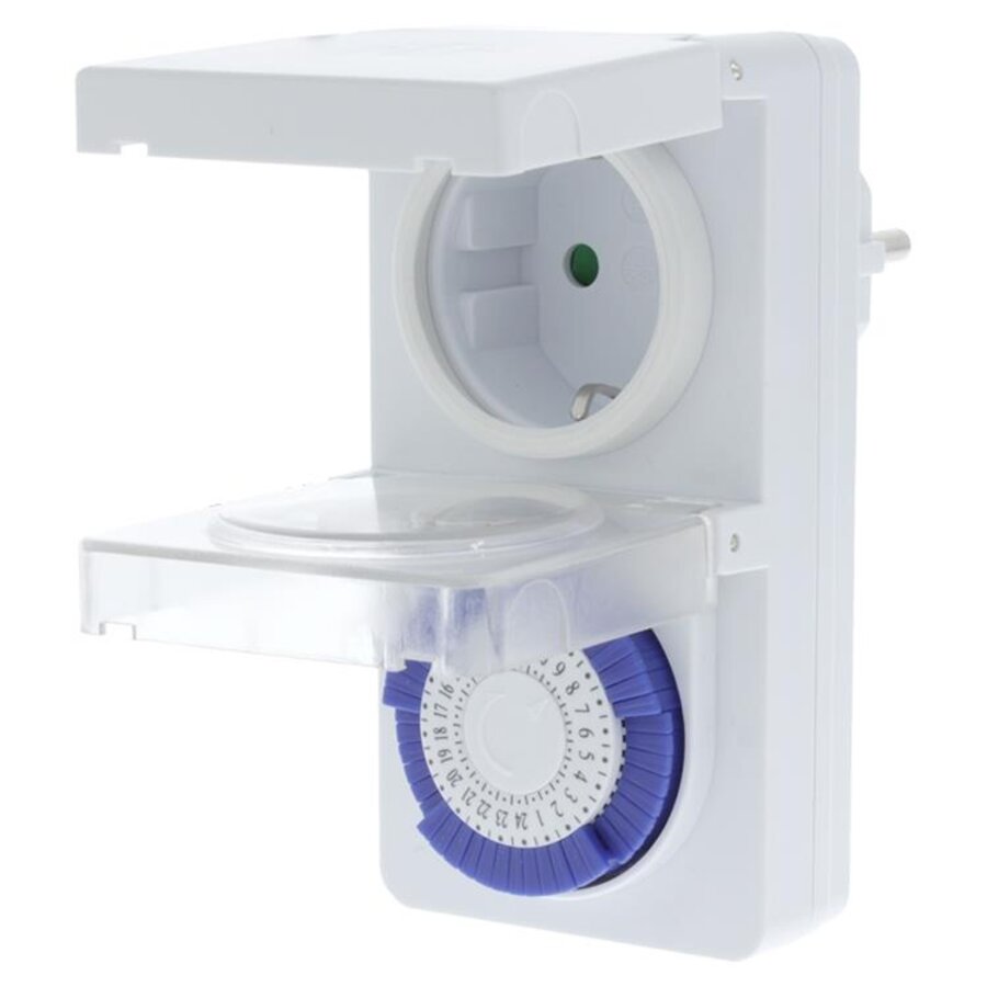 Tijdschakelklok Spatwaterdicht (IP44) vaste ruiter 30 minuten-2