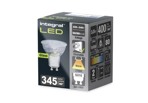  Integral GU10 3,5W 400LM 2700K Dimbaar (vervangt 230007) 
