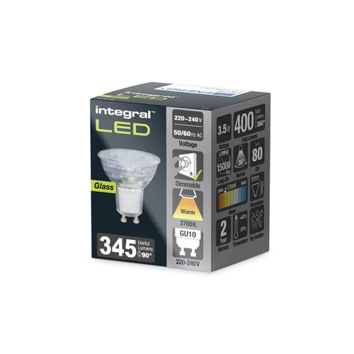  Integral GU10 3,5W 400LM 2700K Dimbaar (vervangt 230007) 