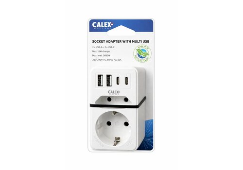  Calex Stopcontactadapter met Multi USB 