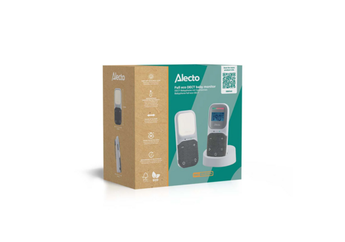  Alecto DBX140 Full Eco Audio babyfoon DECT met Display wit/grijs 