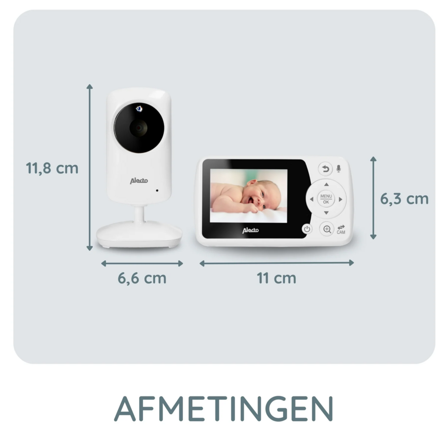DVM64 Babyfoon Camera 2,4 inch kleurenscherm, terugspreekfunctie en temperatuurweergave Wit-6
