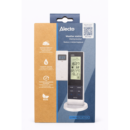  Alecto WS-1150 Weerstation met draadloze buitensensor, zwart/zilver 