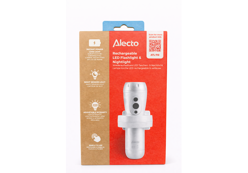  Alecto Oplaadbare LED Zaklamp / Automatisch Nachtlampje Wit 