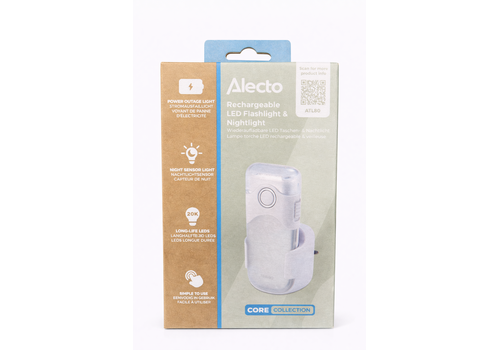  Alecto Oplaadbare LED Zaklamp / Automatisch LED Nachtlampje Wit 