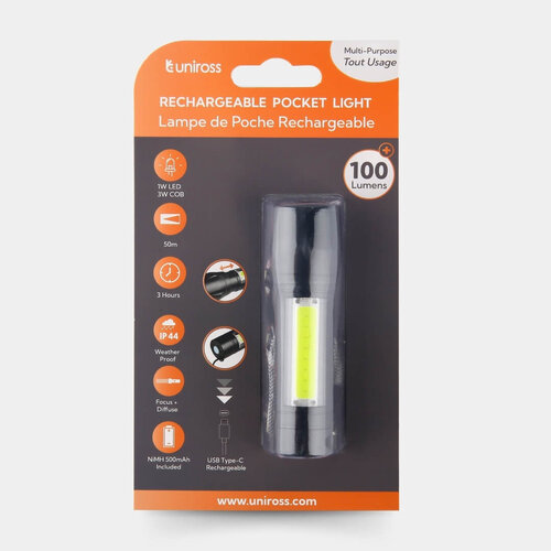  Uniross Oplaadbare Pocket Light – 100LM 