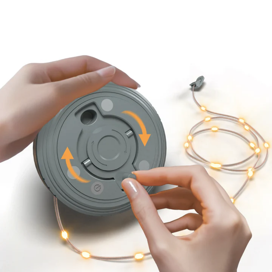 Outdoor Battery Rechargeable Stringlight SMD 3.7W 150LM RGB+2700K Grijs-3