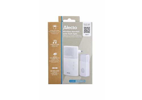  Alecto Draadloze Deurbel met Flitslicht Wit 