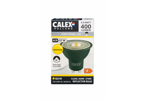  Calex LED GU10 2000K-2700K 400lm Full black plastic CCT variotone 