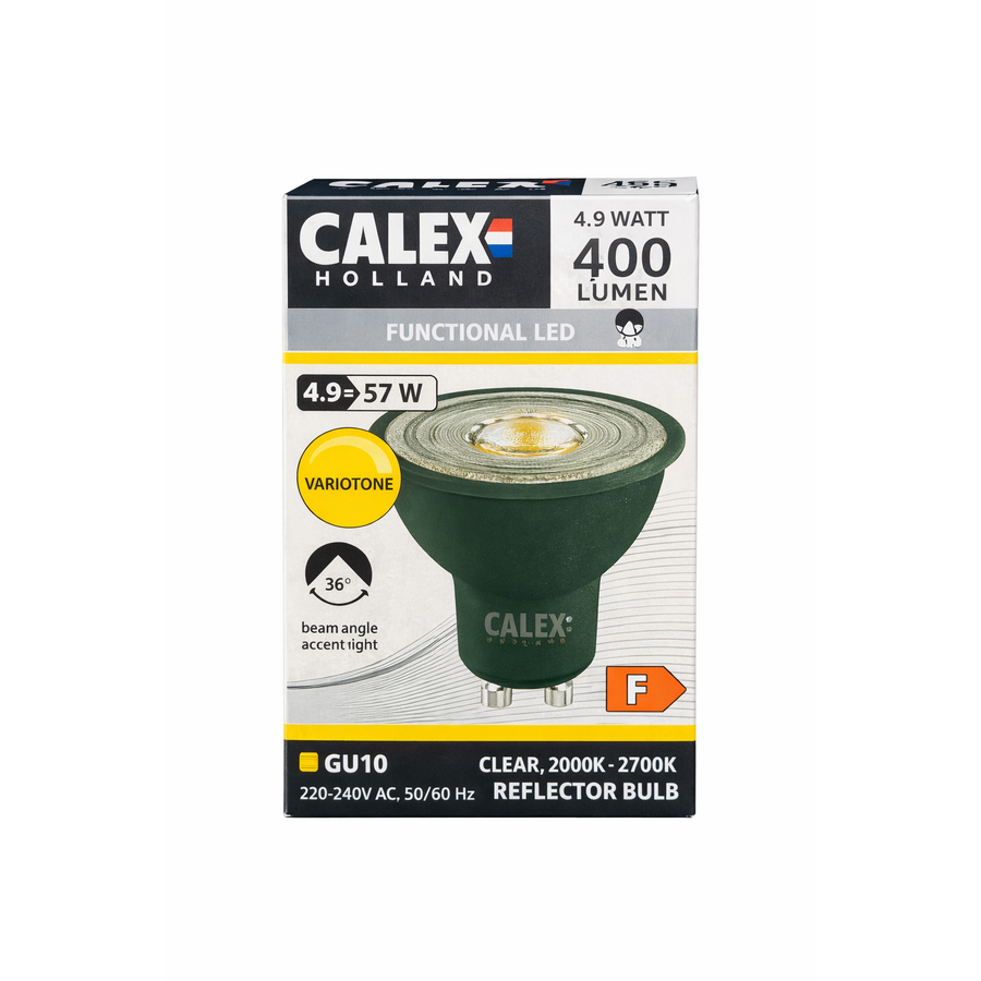 LED GU10 2000K-2700K 400lm Full black plastic CCT variotone-1