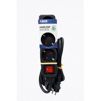 thumb-Tafelcontactdoos 3 Voudig met Schakelaar Zwart-1