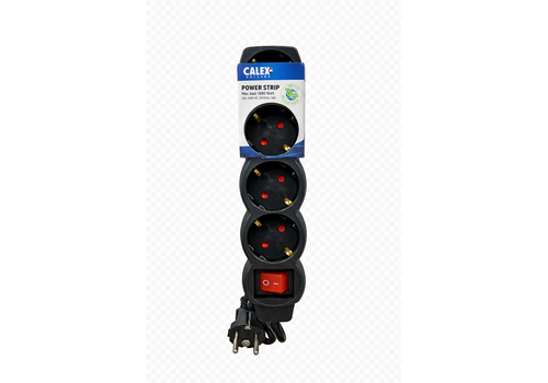  Calex 4V Stekkerdoos met Schakelaar Zwart 