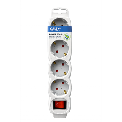  Calex 4V Stekkerdoos met Schakelaar Wit 