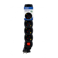 thumb-Tafelcontactdoos 6 Voudig met Schakelaar Zwart-1