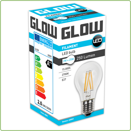  Glow Normaal E27 2W(=25W) 2700K 250LM 